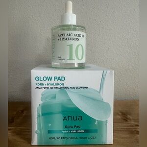 NIB Korean Beauty Glow Bundle: Anua Glow Pad + Sudaji Azelaic Acid 10 Serum